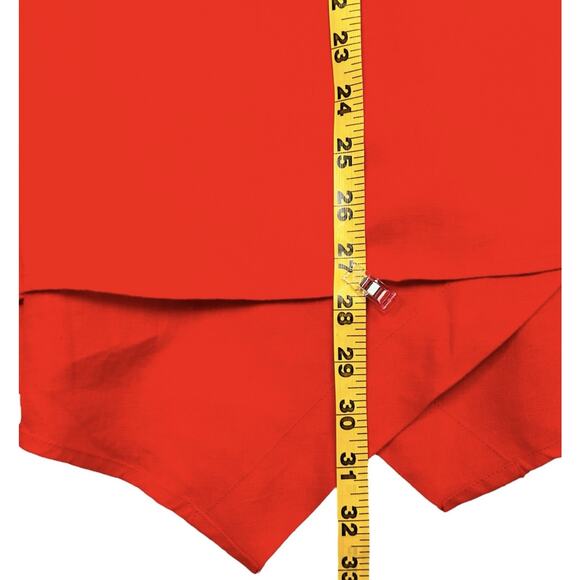 Jones NY Sz 1X Linen Shirt Top Red Asymmetric Button Front Lightweight - Picture 9 of 13
